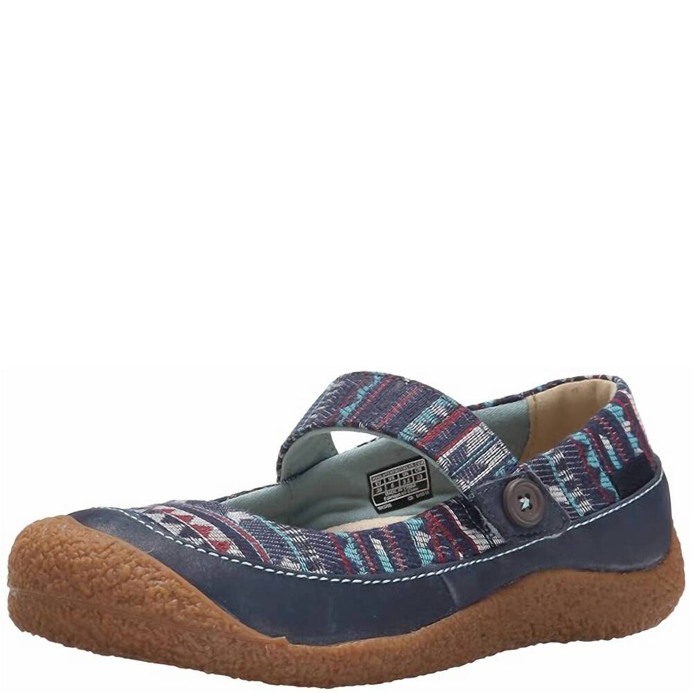 NEW KEEN women's harvest mj button shoes in dress blues print